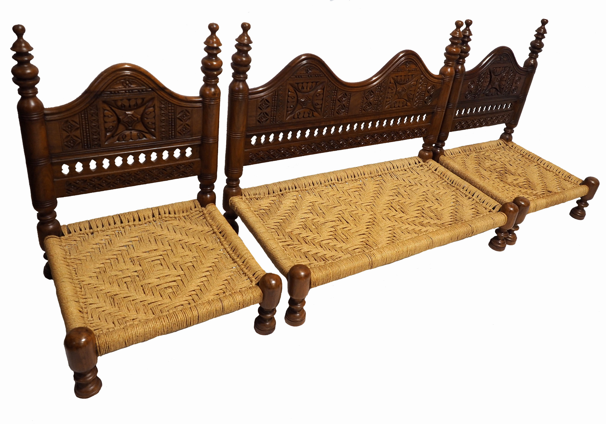 3-teilige orientalische Sitzecke Sofagarnitur Sessel Stuhl Nuristan Afghanistan