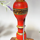 Antique handpainted stunning Vintage Lacquerware wooden Table Lamp with Vintage light fitting from Afghanistan / Pakistan No:21/5