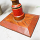 Antike orient handgearbeitete Lacquerware Massiv Holz Lampensockel Tischleuchte mit Vintage Fassung aus Afghanistan Pakistan 21/4