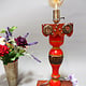 Antique handpainted stunning Vintage Lacquerware wooden Table Lamp with Vintage light fitting from Afghanistan / Pakistan No:21/3