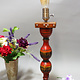 Antique handpainted stunning Vintage Lacquerware wooden Table Lamp with Vintage light fitting from Afghanistan / Pakistan No:21/6