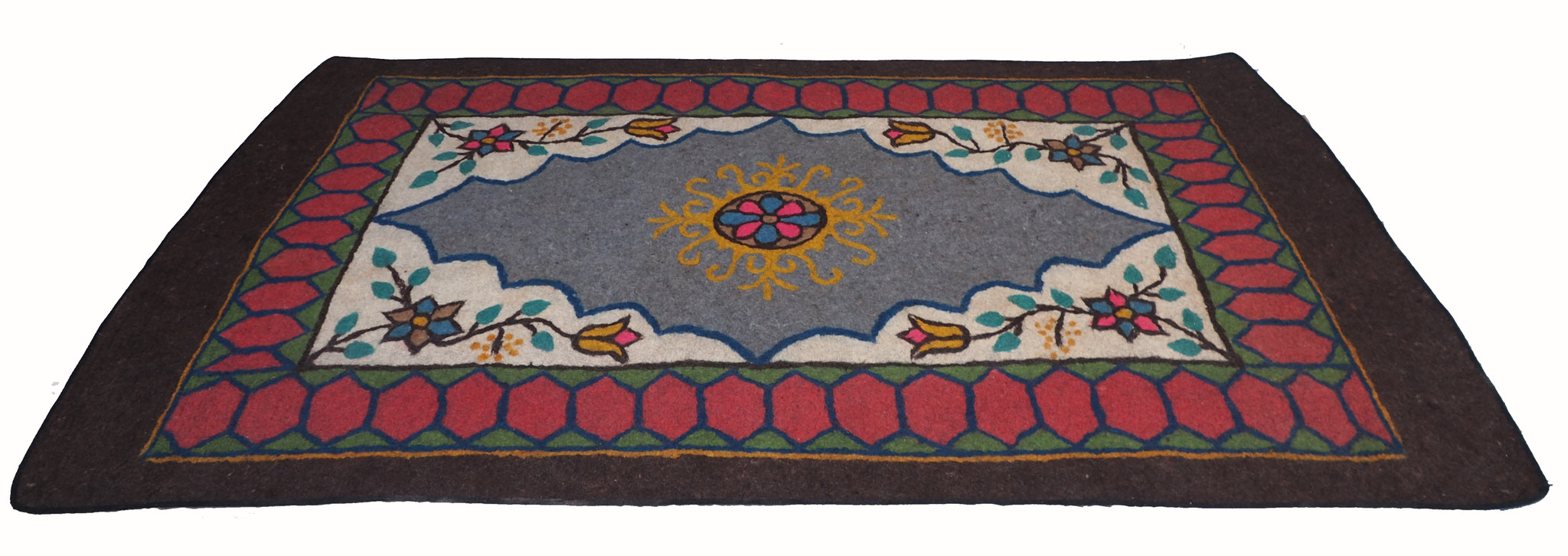 331x200 cm orient handgewebte Teppich Nomaden handgearbeitete Turkmenische nomanden Jurten Filzteppich Filz aus Nor Afghanistan shyrdak N706