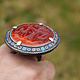 antique enamelled Multan Sindhi Jewellery Ring  carnelian seal stone No:WL21 -E