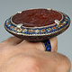 antique enamelled Multan Sindhi Jewellery Ring carnelian seal stone No:WL21A