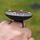 antique enamelled Multan Sindhi Jewellery Ring carnelian seal stone No:WL21A