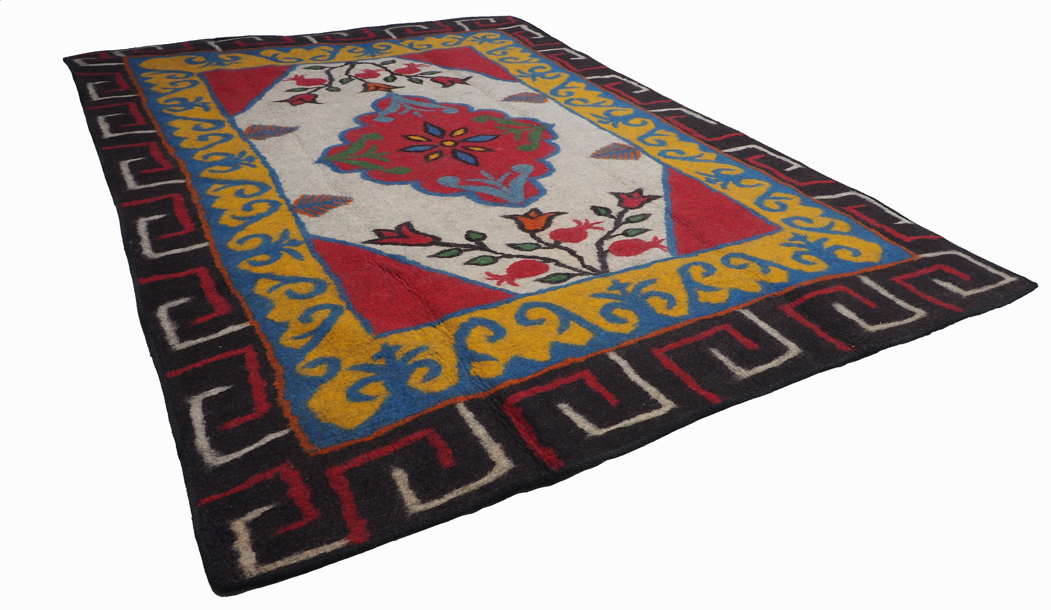 296x210 cm orient handgewebte Teppich Nomaden handgearbeitete Turkmenische nomanden Jurten Filzteppich Filz aus Nor Afghanistan shyrdak N701