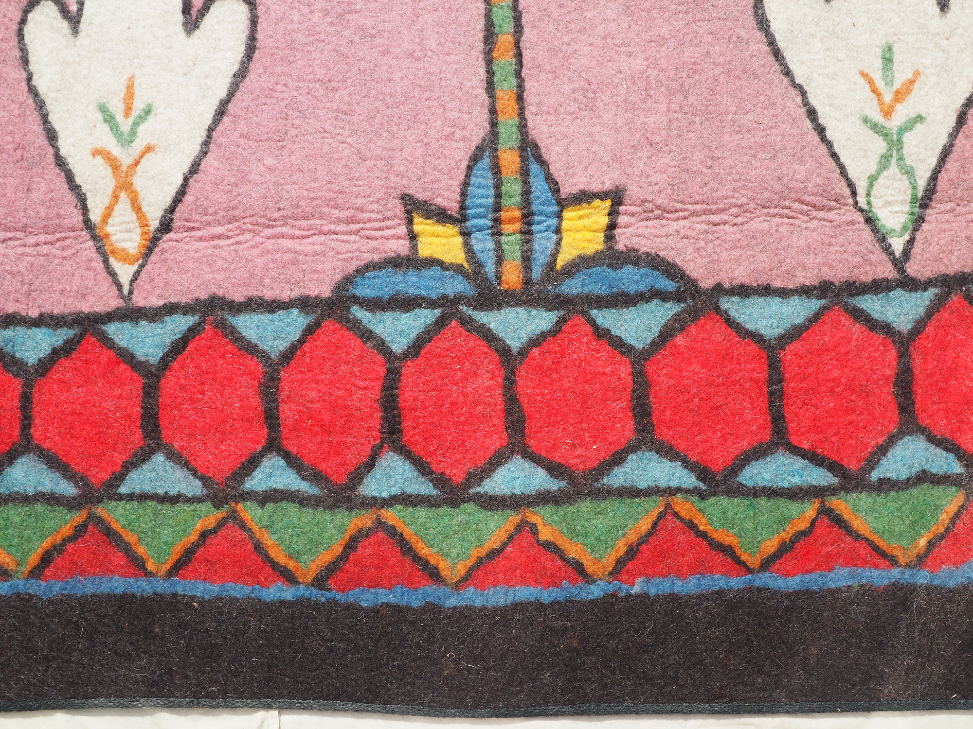 295x213 cm  tribal Nomadic Turkmen nomads Vintage felt rug rug from Afghanistan feltrug carpet shyrdak No-703