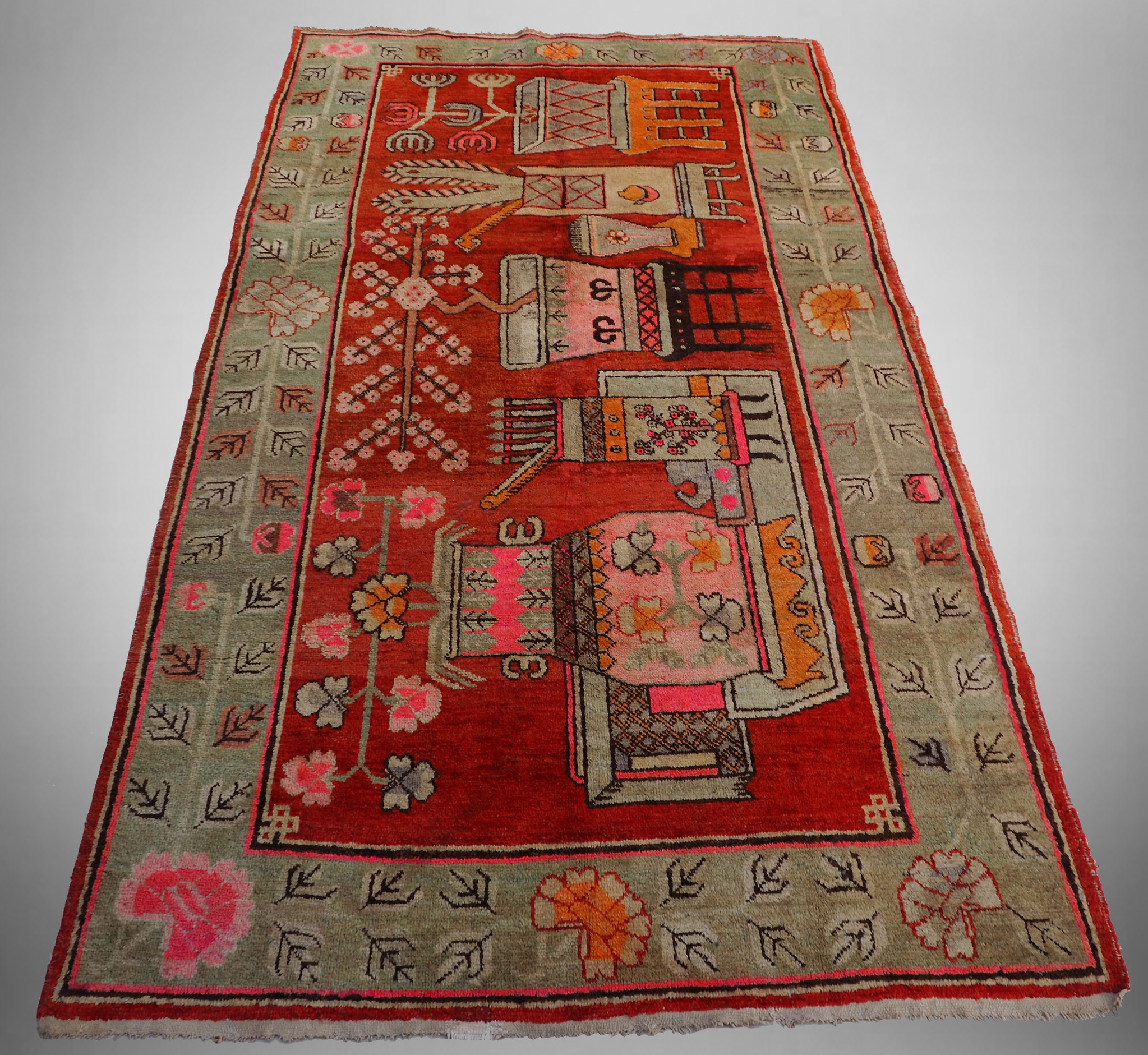 252x146 cm original antique Khotan Samarkand rug Chinese Turkestan hand knotted carpet No:21/41