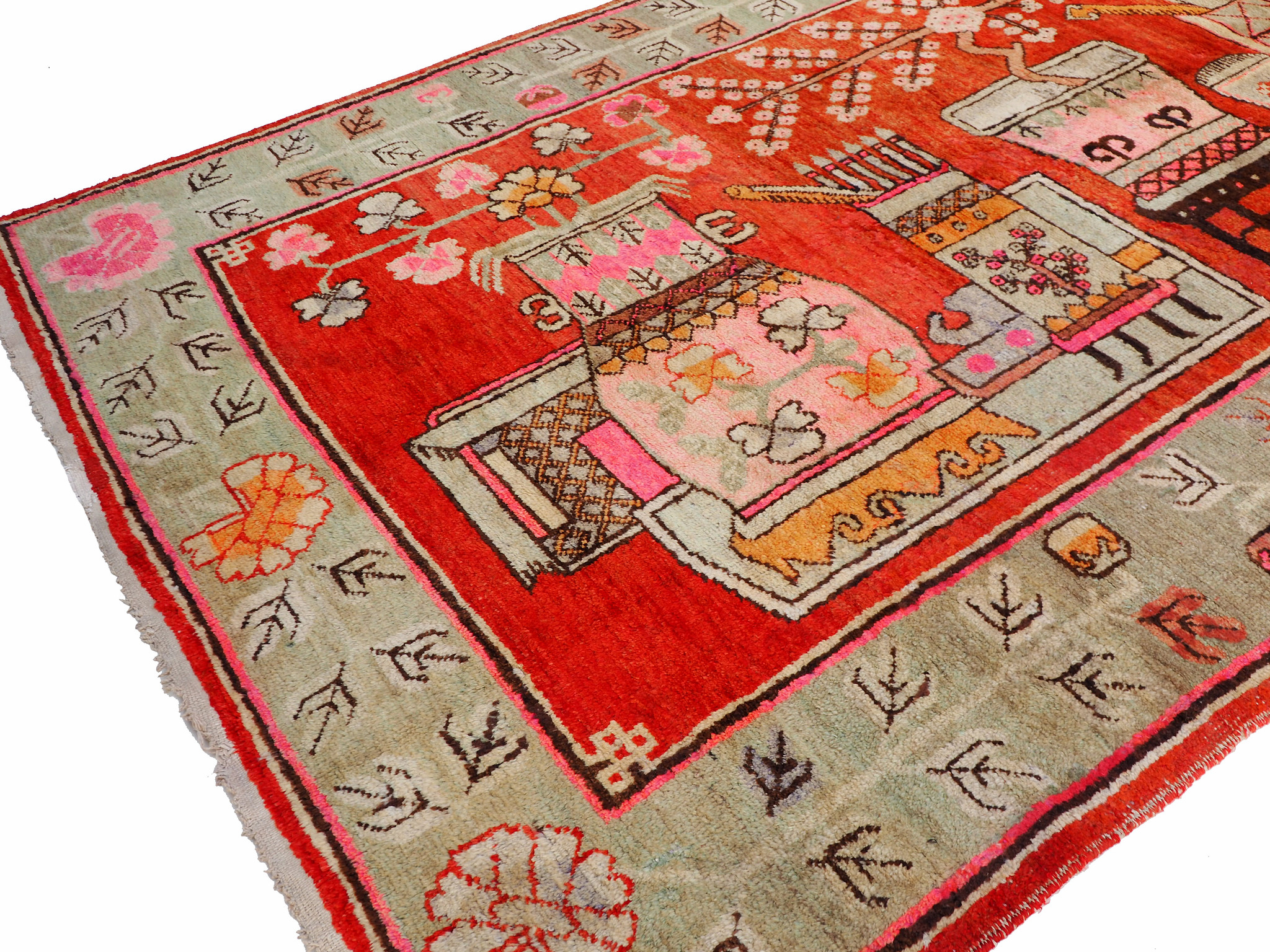 252x146 cm original antique Khotan Samarkand rug Chinese Turkestan hand knotted carpet No:21/41