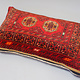 rare Hand knotted Turkmen wedding carpet cushion orient nomad rug seat Bohemian Afghanistan pillow  BS/1