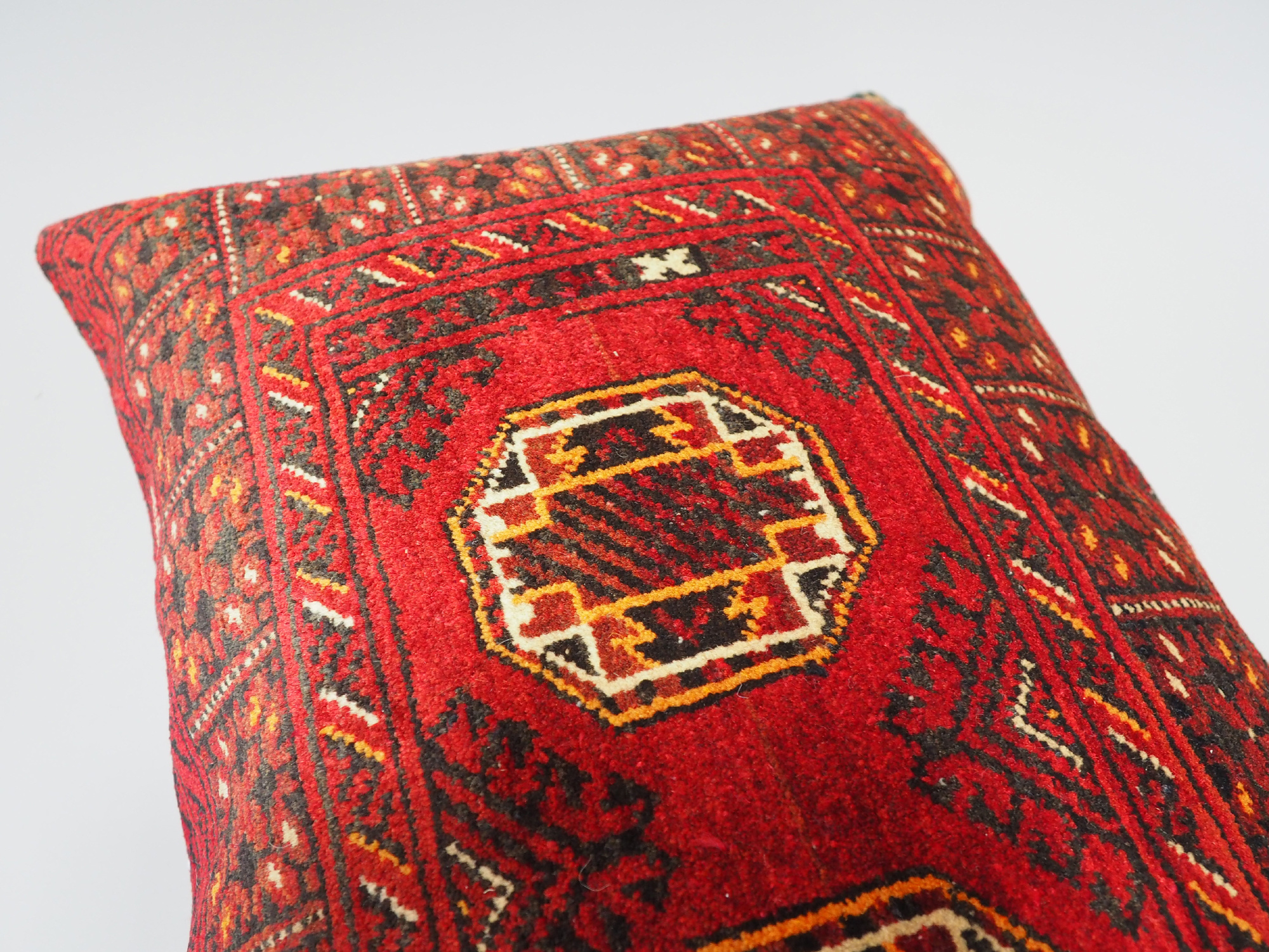 rare Hand knotted Turkmen wedding carpet cushion orient nomad rug seat Bohemian Afghanistan pillow  BS/1