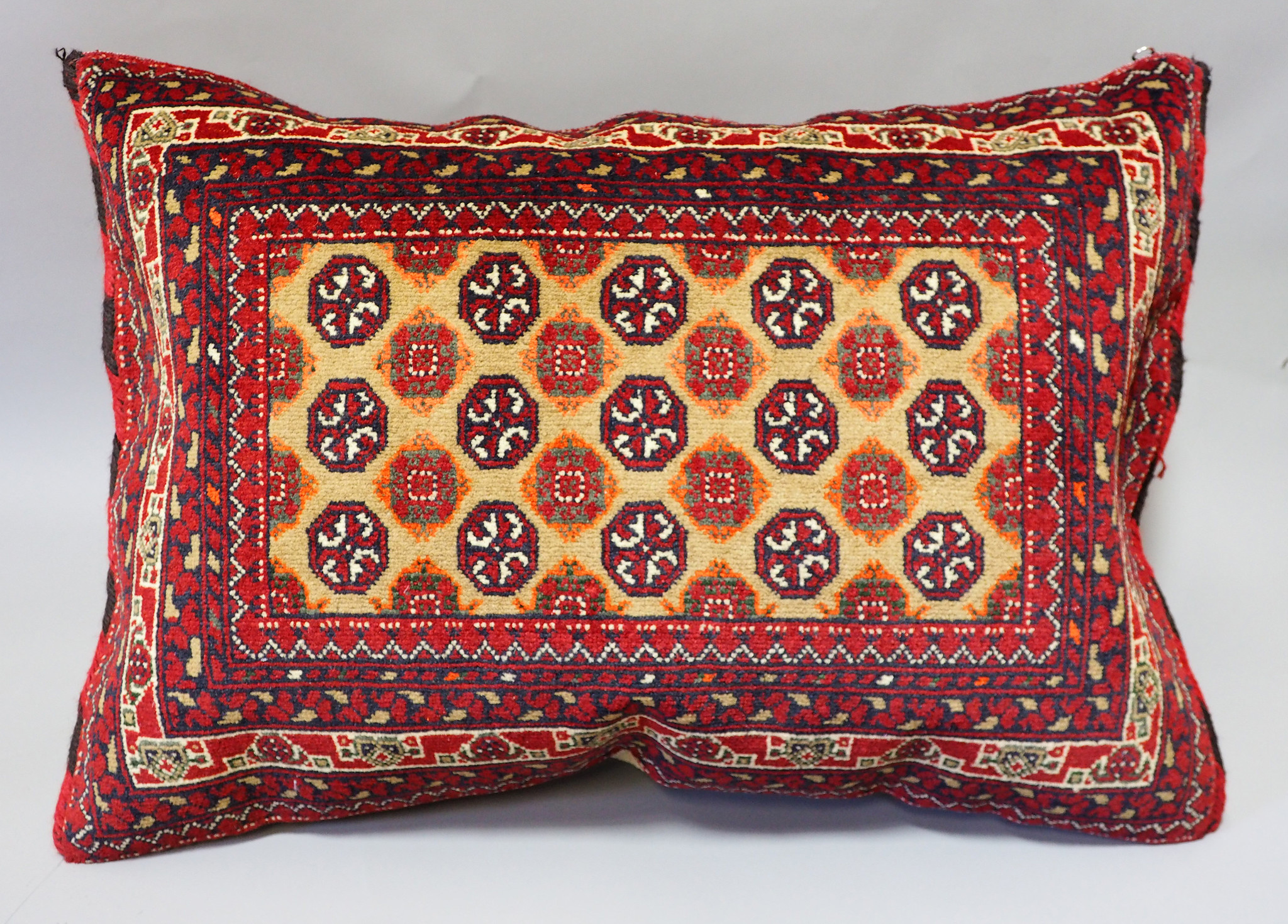 77x52 cm rare Hand knotted Turkmen wedding carpet cushion orient nomad rug seat Bohemian Afghanistan pillow  BS/3