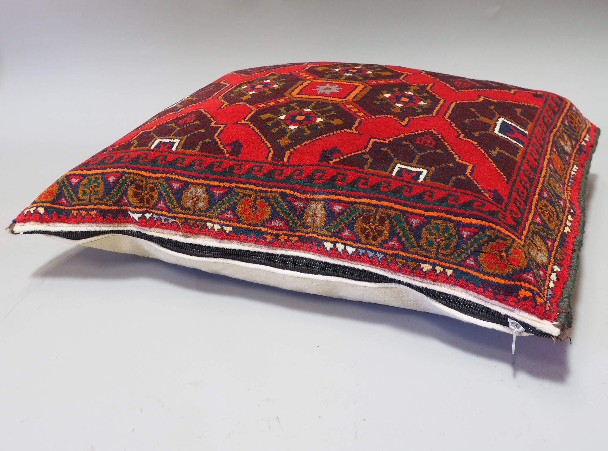 rare Hand knotted Turkmen wedding carpet cushion orient nomad rug seat Bohemian Afghanistan pillow  BS/6