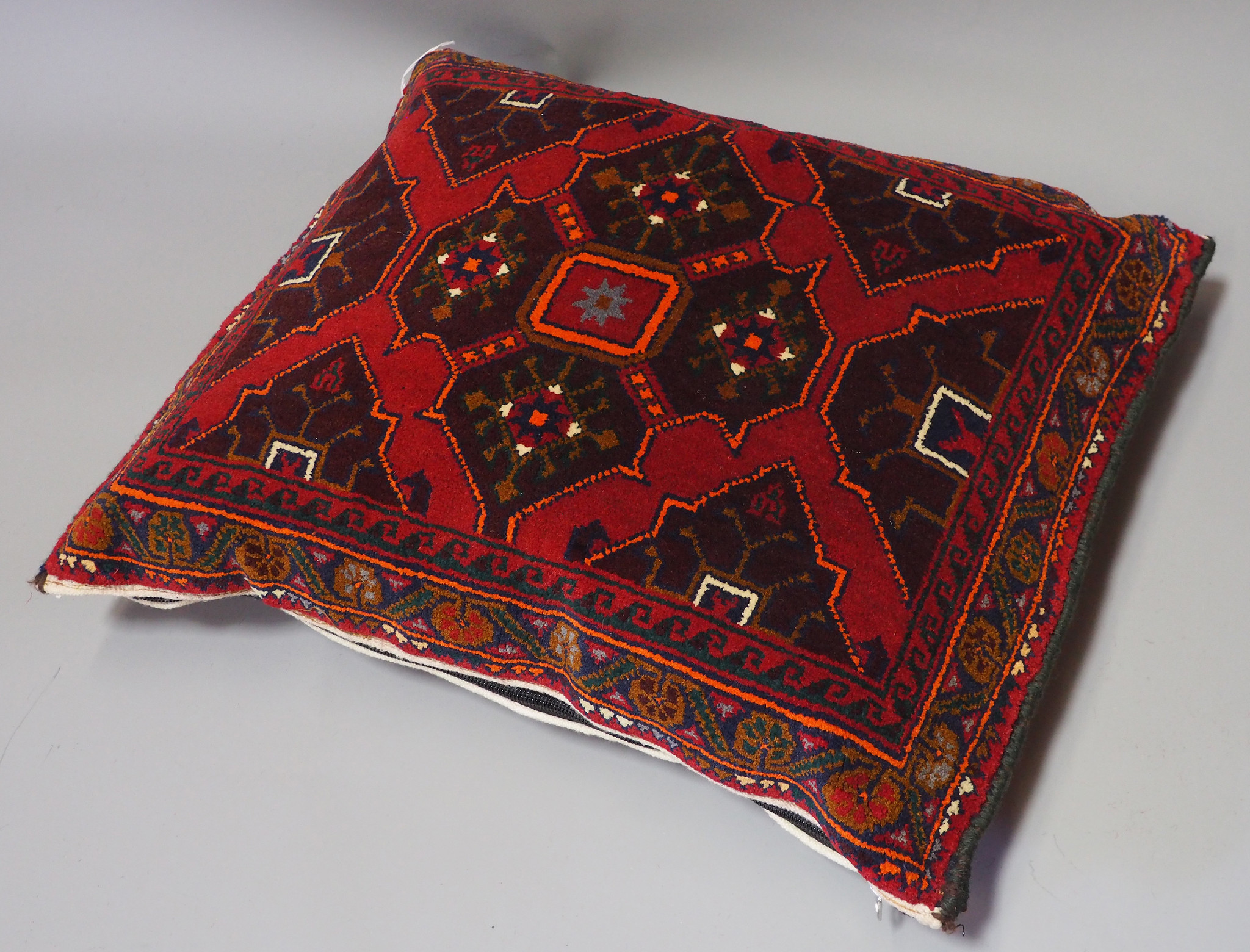 rare Hand knotted Turkmen wedding carpet cushion orient nomad rug seat Bohemian Afghanistan pillow  BS/6