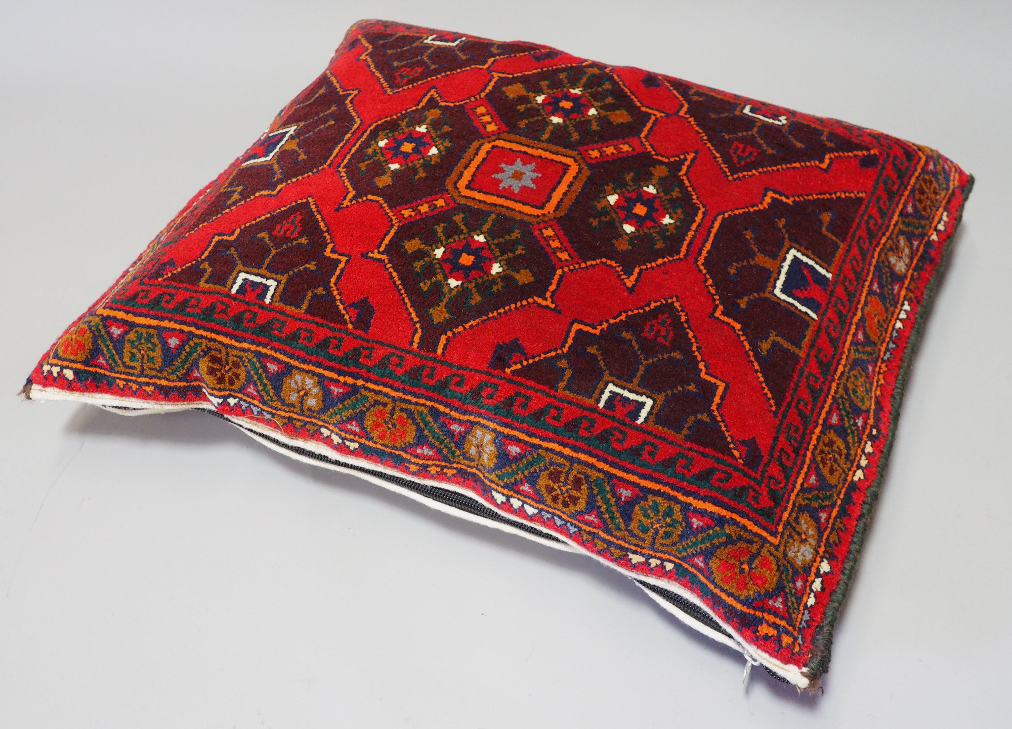 rare Hand knotted Turkmen wedding carpet cushion orient nomad rug seat Bohemian Afghanistan pillow  BS/6