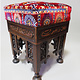 antique Antique Carved islamic Foot Stall Hard Wood Stools Walnut Bench Damascus, Syria Moorish art withe Arabic writing