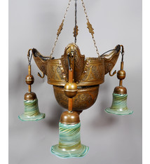 Antik orientalische Messing Ägyptische Marokko Nahost / Islamische Messing Hängende Decken Lampe Moschee Lampe