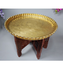 55 cm Ø  osmanisch ägyptisch marokkanisch orient Messing tablett Teetisch beisteltisch Afghanistan   21/G