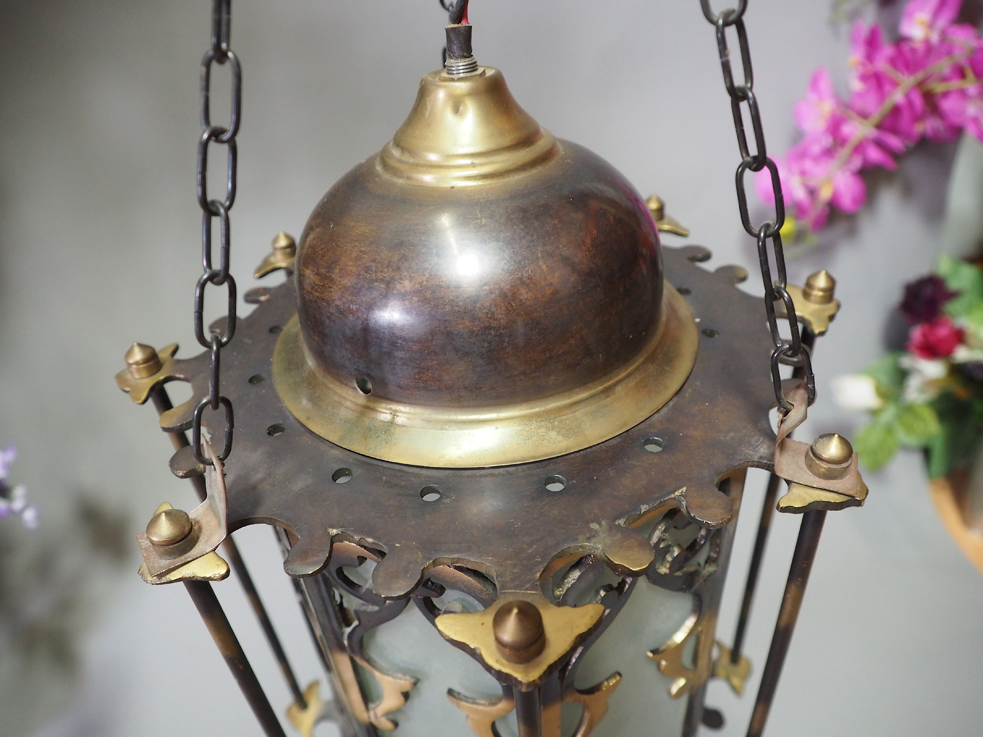 Egyptian Morocco Middle Eastern / Islamic Brass Hanging Mosque Lamp  Ceiling lamp from Afghanistan 21/B