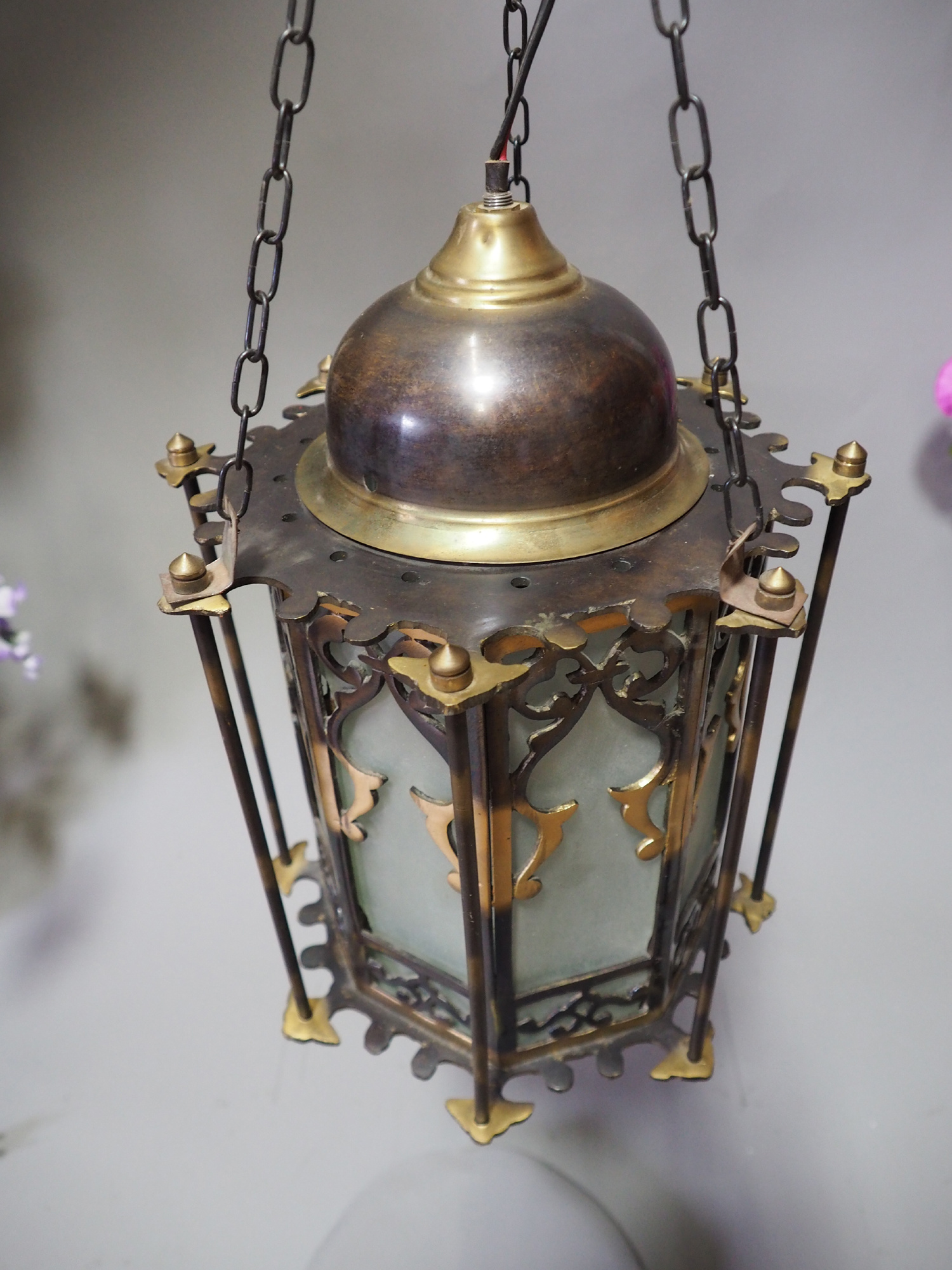 Egyptian Morocco Middle Eastern / Islamic Brass Hanging Mosque Lamp  Ceiling lamp from Afghanistan 21/B