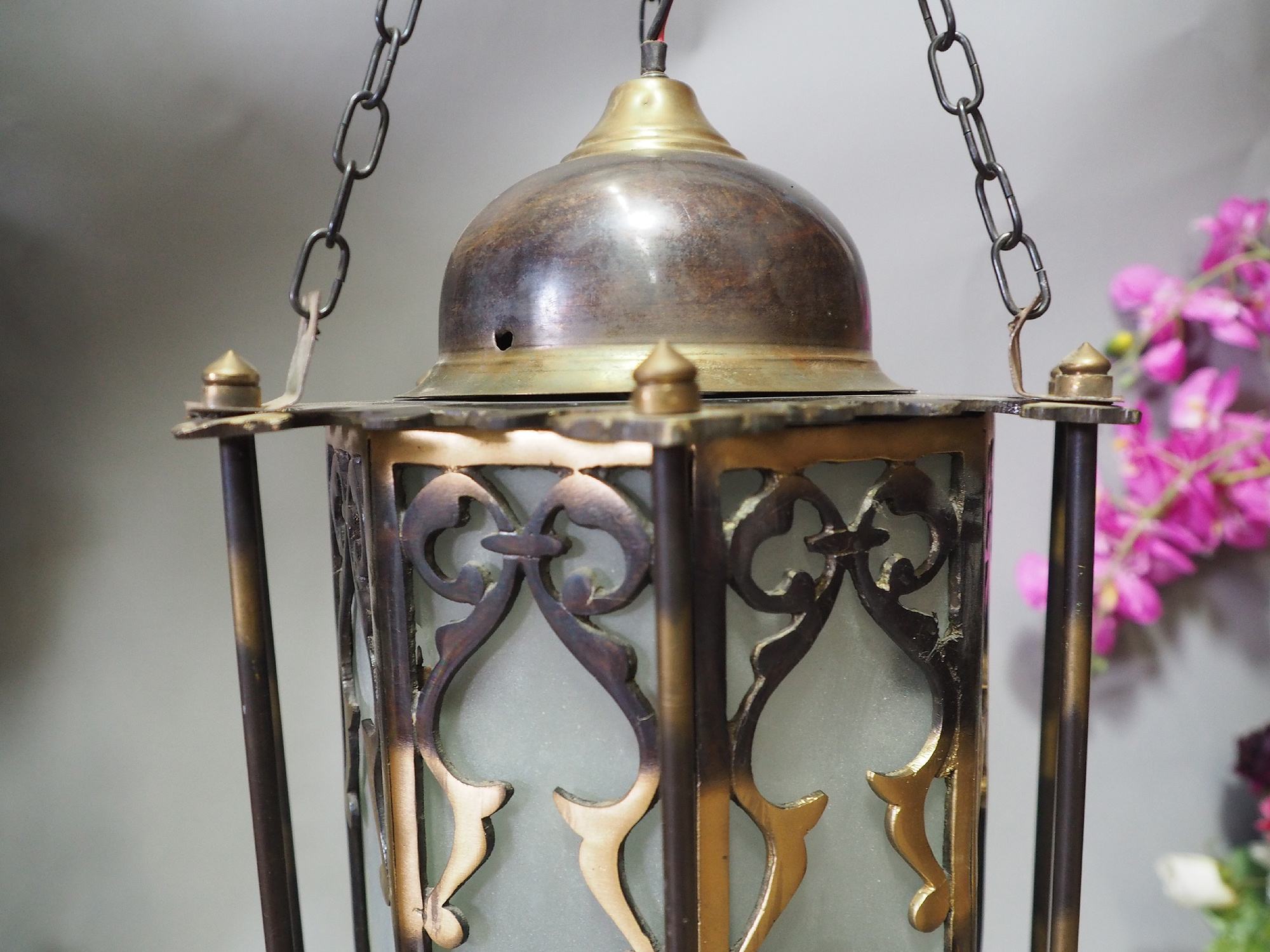 Egyptian Morocco Middle Eastern / Islamic Brass Hanging Mosque Lamp  Ceiling lamp from Afghanistan 21/B