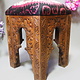 antik-look hand carved wooden vintage suzani Stoll chair from Afghanistan No:C