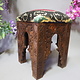 antik-look hand carved wooden vintage suzani Stoll chair from Afghanistan No:D