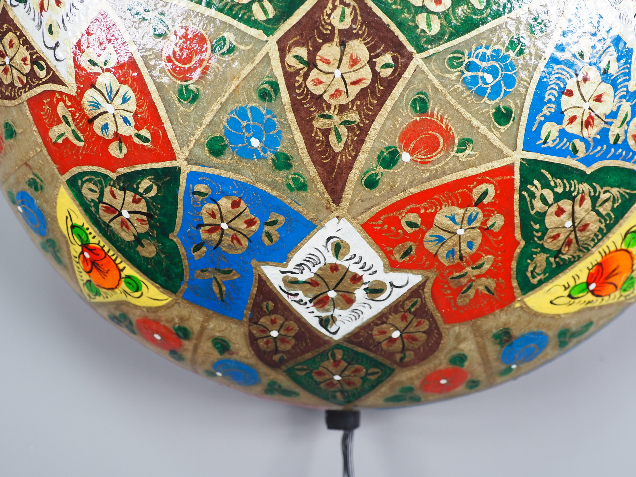 orientalische handbemalte Lampe Kamelleder  Wandlampe  aus Multan Pakistan W/4