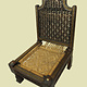 Antique Indian Tribal Hand-Carved Teak Pida Low Chair