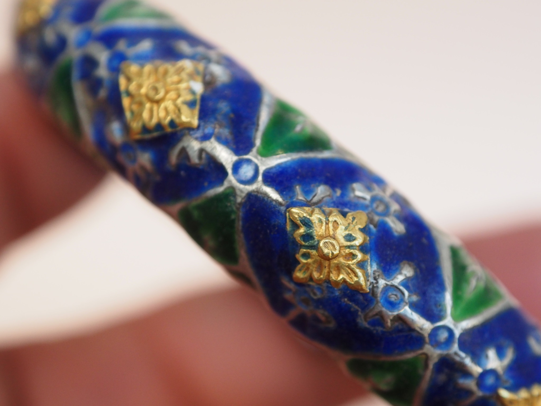 Antike handgemachte Vintage emaillierte and Gold Armreifen Manschette Armband Multan und Sindh Pakistan Jhanjhar Armreifen  Nr-21/WL2
