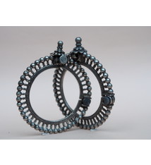 Ein Paar außergewöhnliche antike Silber armreifen armbänder aus Sindh, Pakistan oder Gujarat Indien Nr:WL