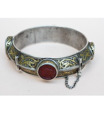 handmade vintage Afghan silver Carneliane and Lapis lazuli cuff Bracelet  Afghanistan No-21/WL