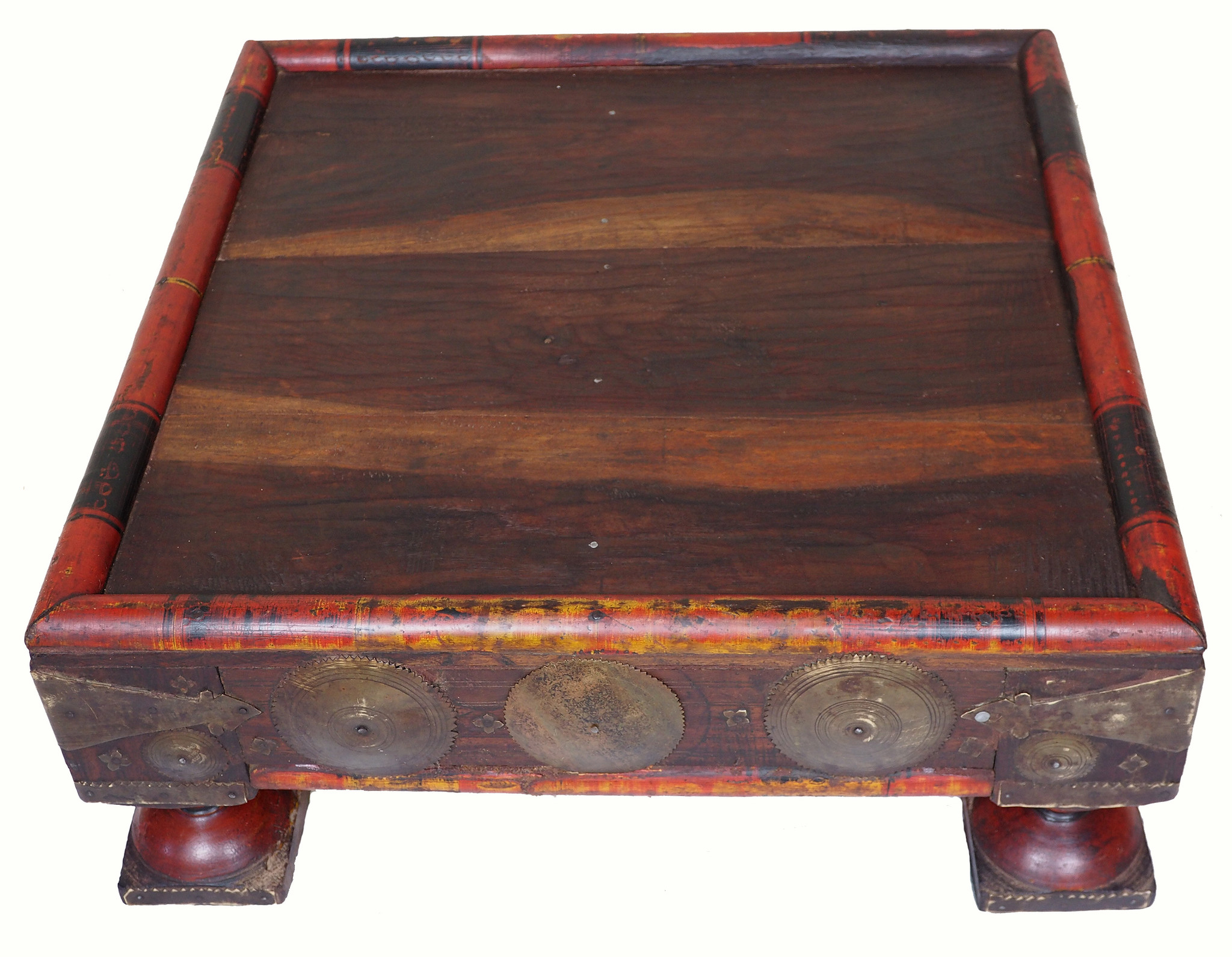 55x55 cm Very rare Antique solid wood orient tea table sidtable from Afghanistan Pakistan No:21/3