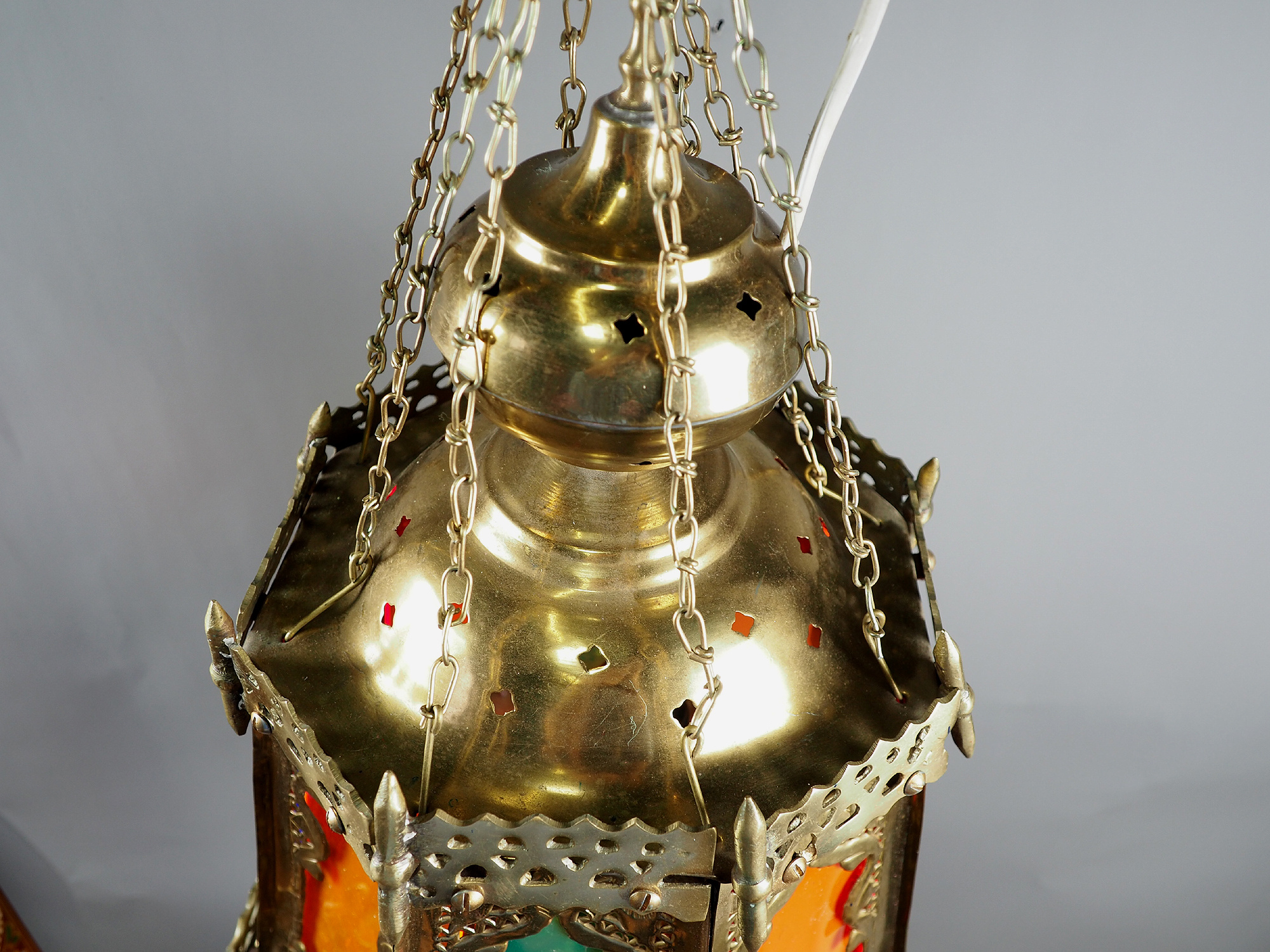 orientalische massiv Messing Decken Hängende Lampe Islamische Decken Lampe Moschee Lampe aus Afghanistan REGENBOGEN