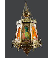 Egyptian Morocco Middle Eastern / Islamic Brass Hanging Mosque Lamp  Ceiling lamp from Afghanistan  rainbow