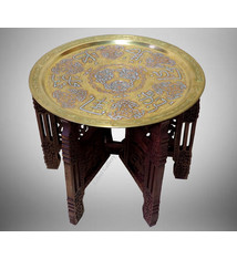 50 cm Antique ottoman orient Islamic  Hammer Engraved Brass table Tea table side table Tray from Afghanistan  No-21/J