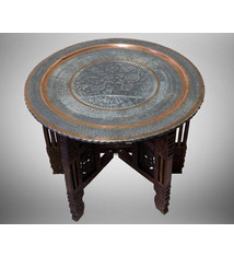 58 cm Antique ottoman orient Islamic  Hammer Engraved Copper table Tea table side table Tray from Afghanistan  No-21/K