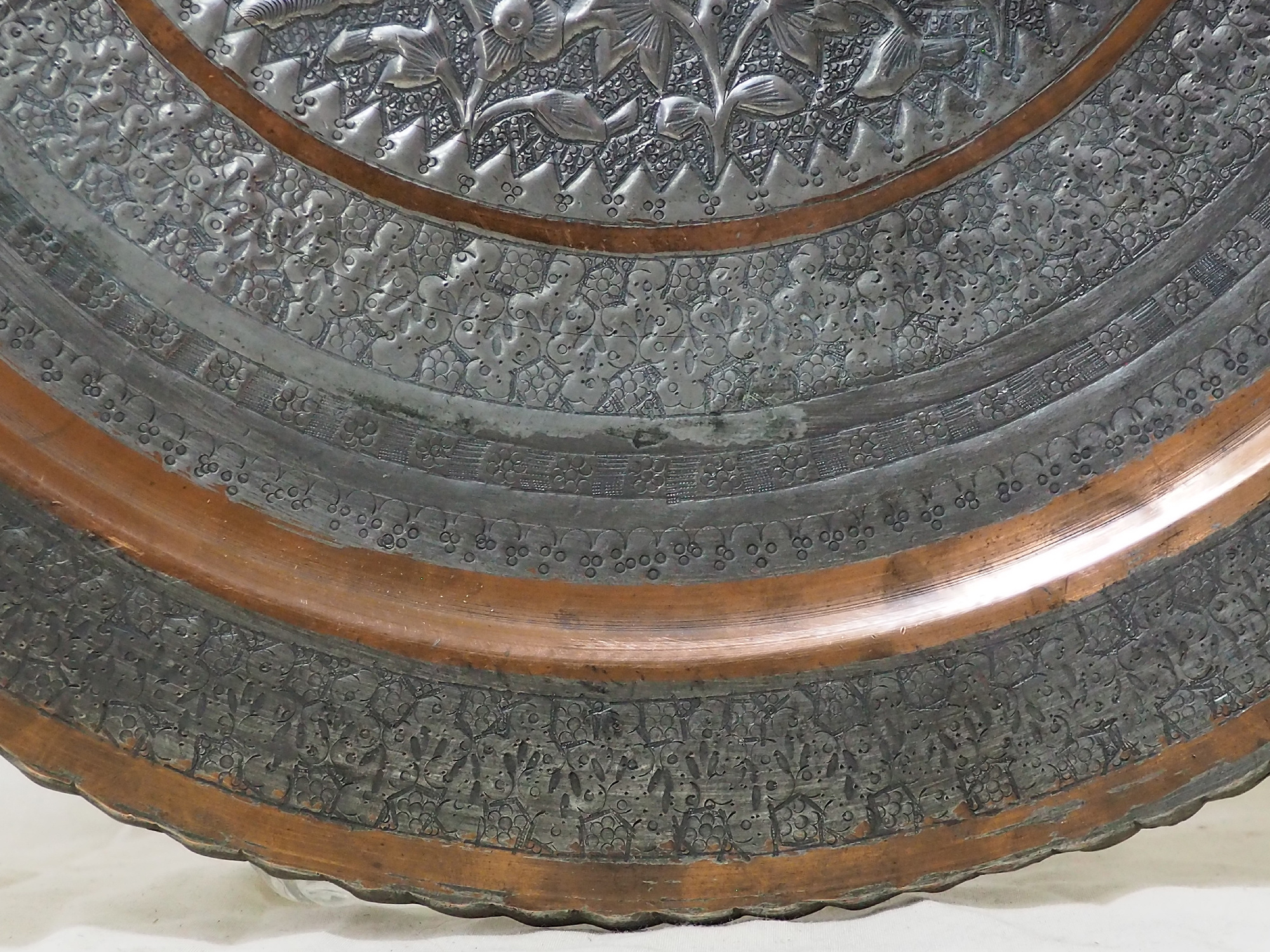 58 cm Ø  osmanisch ägyptisch marokkanisch orient Messing tablett Teetisch beisteltisch Afghanistan   21/K