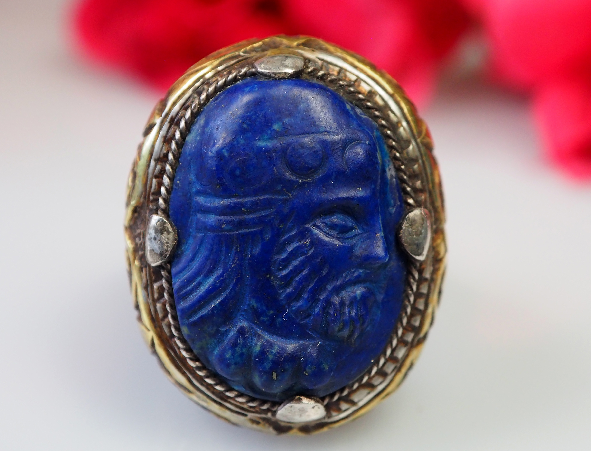 Turkmen Ring  Lapis Lazuli  seal stone No: 467