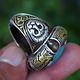 handmade Silver turquoise stone turkmen statement ring from Afghanistan No:468