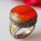 Turkmen cabochen Carnelian Ring  No: 471