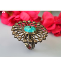 Afghan Ring   turquoise  stone No: 474
