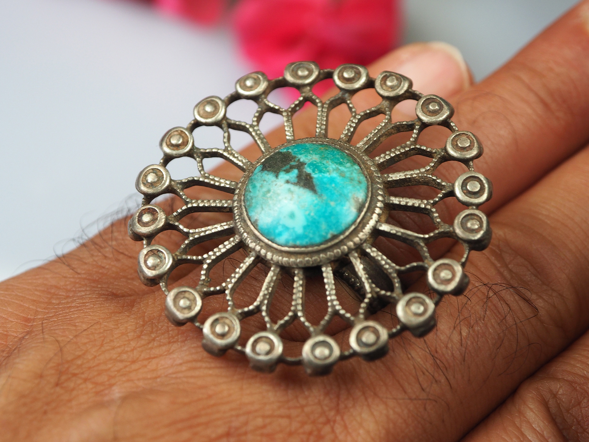 Afghan Ring  turquoise stone No:474