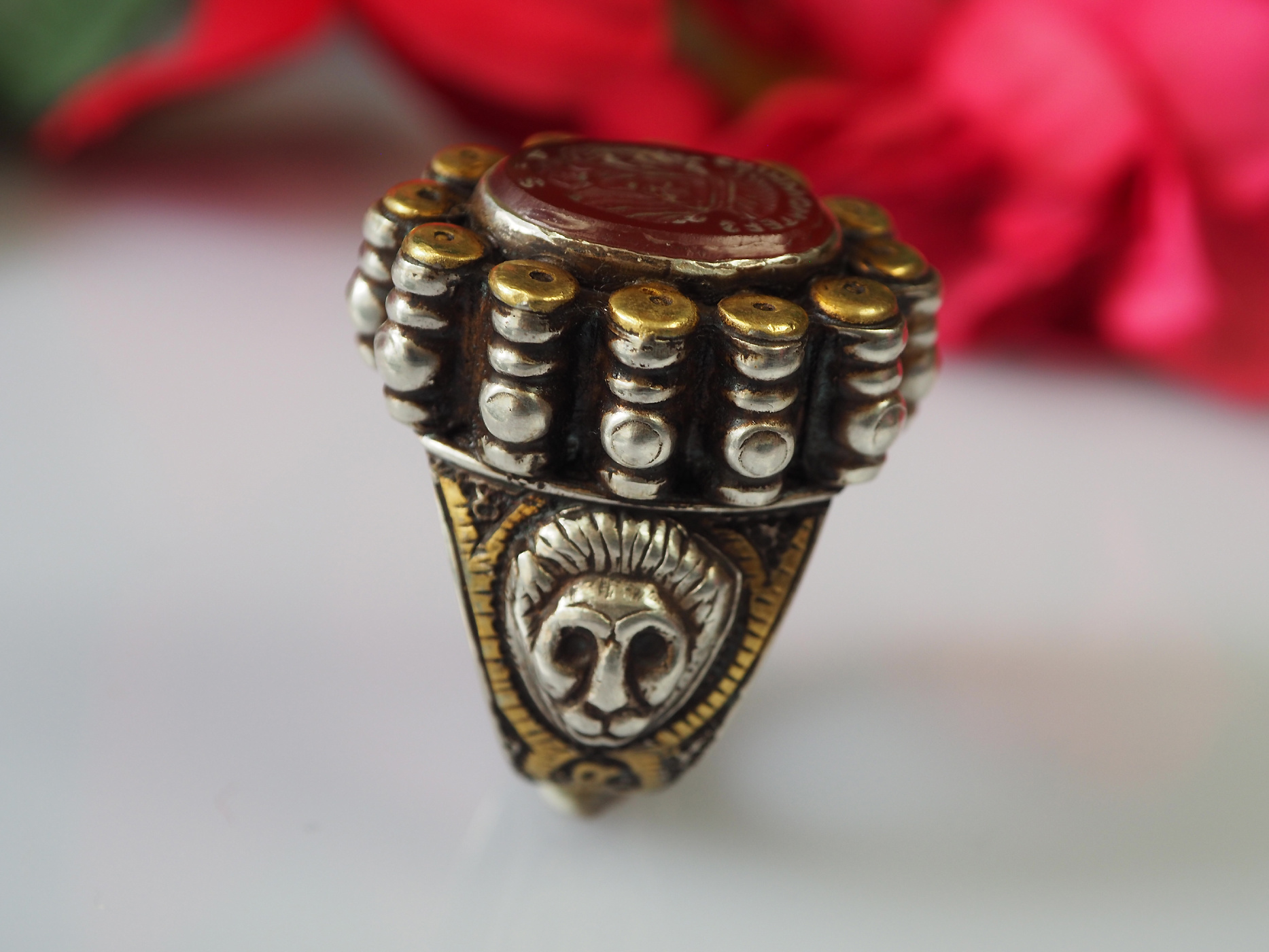 Turkmen Ring  Carnelian  seal stone No: 476