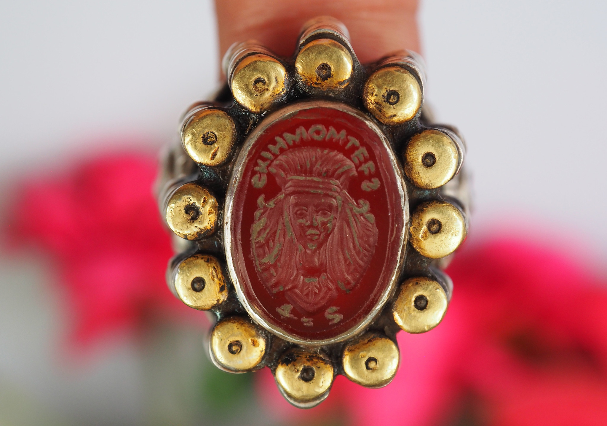 Turkmen Ring  Carnelian  seal stone No: 476