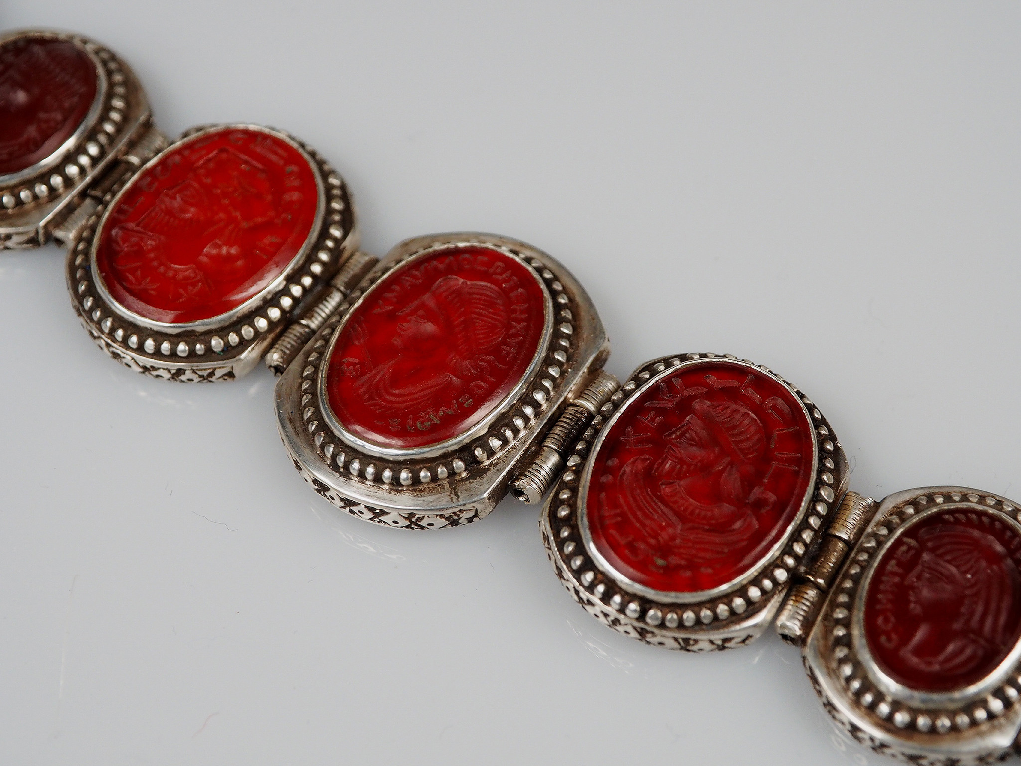 Afghan silver Carneliane Bracelet Link Bracelet Afghanistan No-WL/C