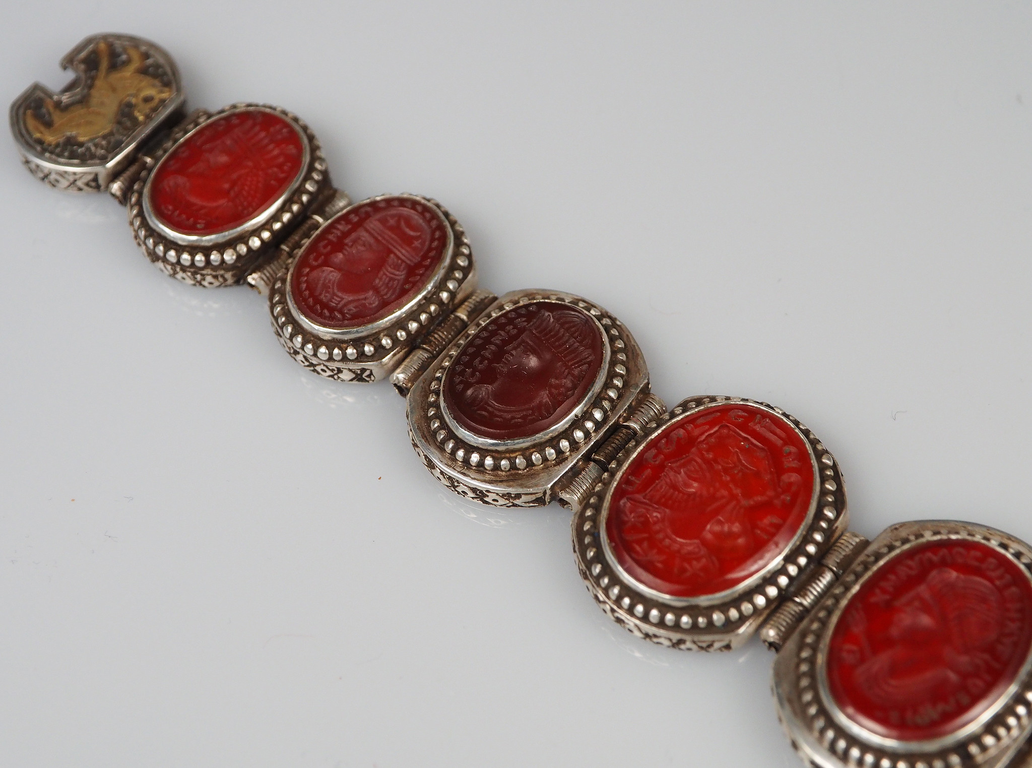 Afghan silver Carneliane Bracelet Link Bracelet Afghanistan No-WL/C