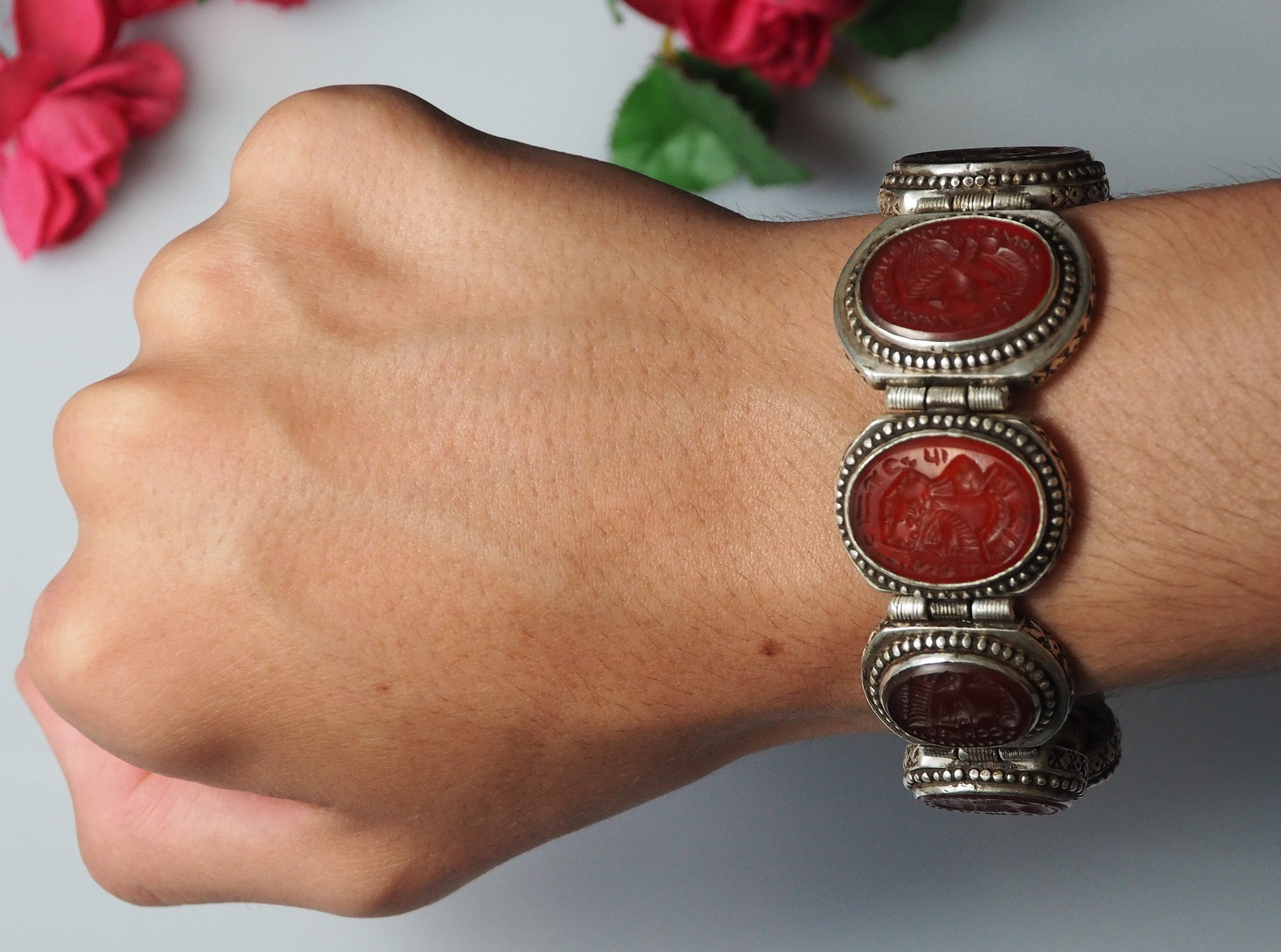 Afghan silver Carneliane Bracelet Link Bracelet Afghanistan No-WL/C