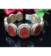 Afghan silver Carneliane Bracelet Link Bracelet Afghanistan No-WL/E