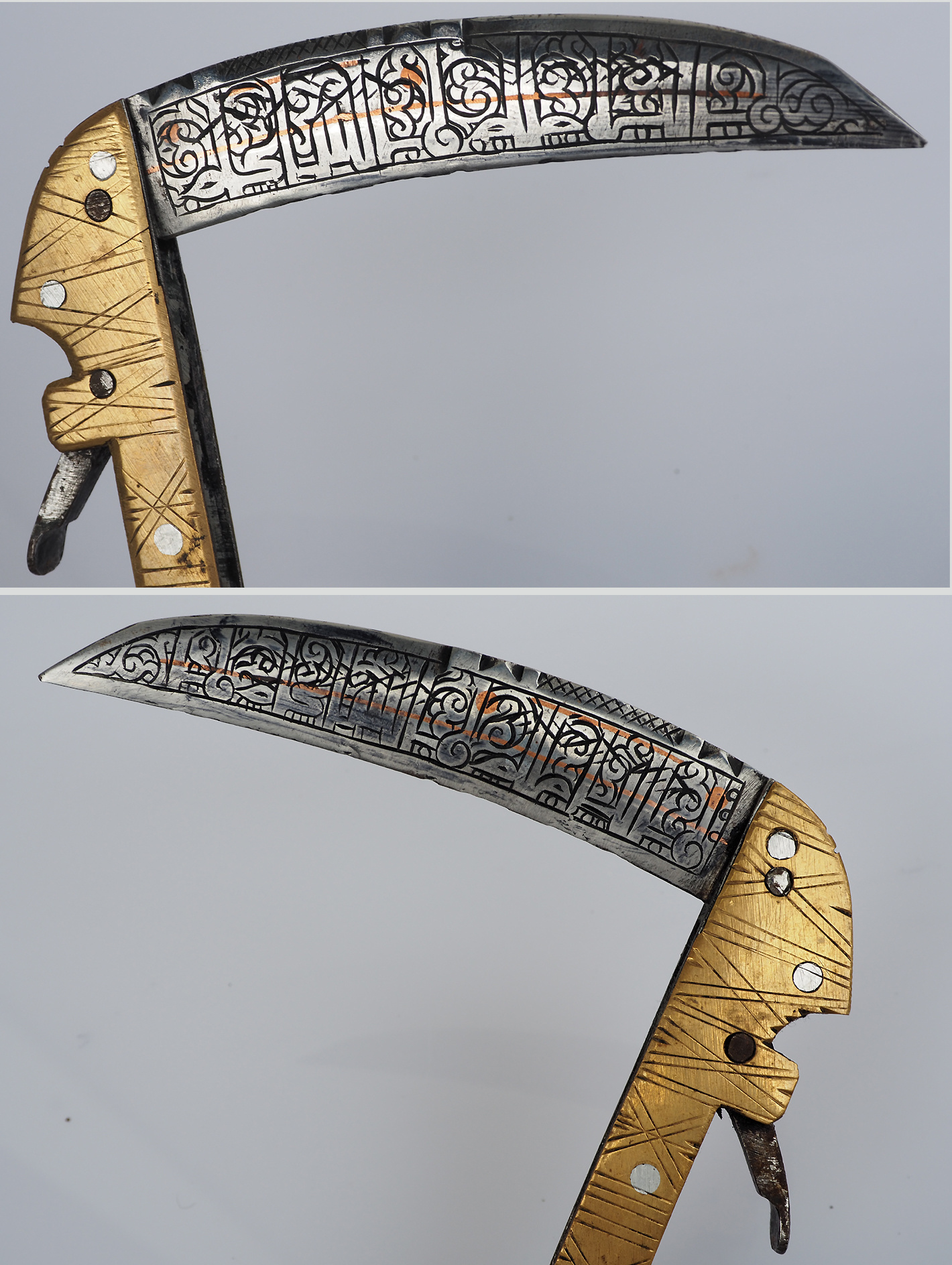 28 cm Knife Islamic scythe Short sword Dagger choora Pesh kabze  lohar Knife Khyber sickle Pick lapis  handle afghanistan pakistan :21H